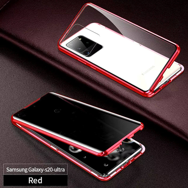 For  Galaxy S23FE A53 A34 A54 A52 S24 S23 S22 S21 plus Note 20 Ultra S20FE 360 ​​Degree Privacy Protection Magnetic Case